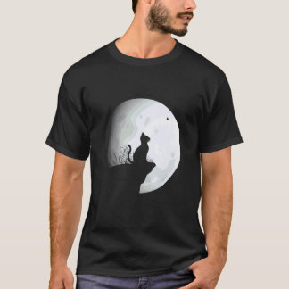 Katte Maan Schattige Kitten Grafisch Kattenliefheb T-shirt