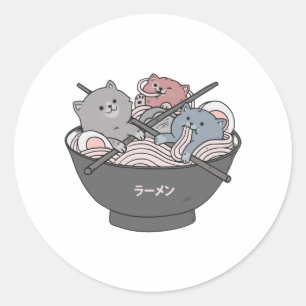 Katte Ramen Kawaii Ronde Sticker