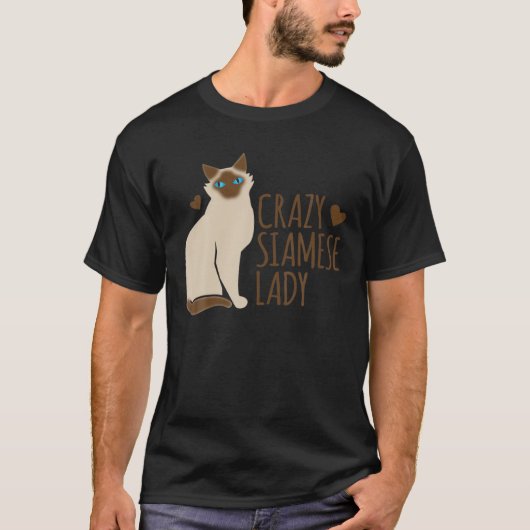 Kattebezitster met een Siamees kattenras T-shirt (Voorkant)