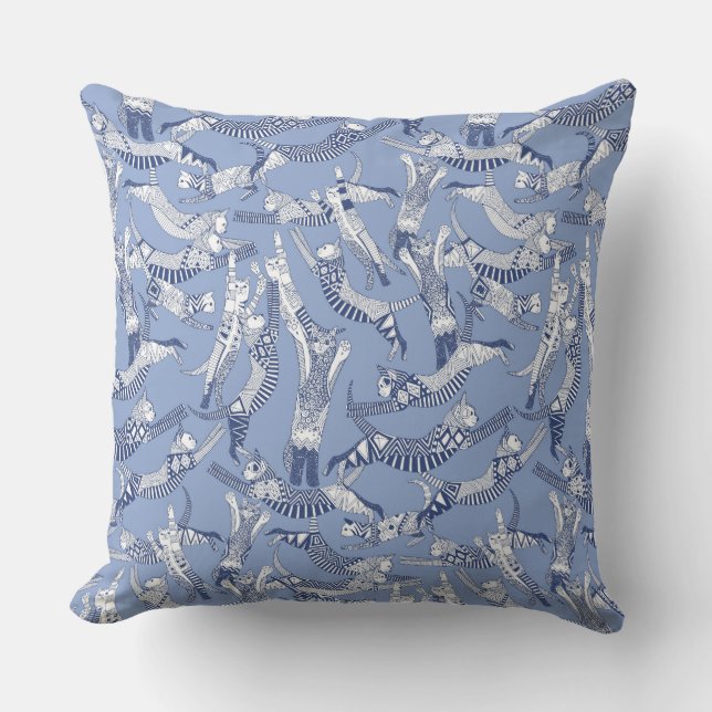 katteblauw kussen (Voorkant)