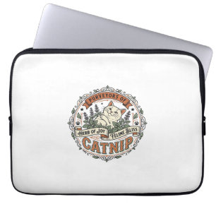Kattekruid Kat Kattekruid Vintage Vector Kunst Shi Laptop Sleeve