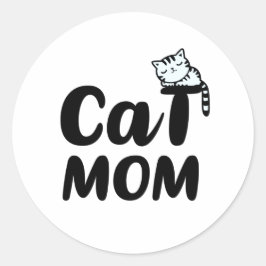 kattemoeder ronde sticker