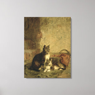 Katten, 1883 canvas afdruk
