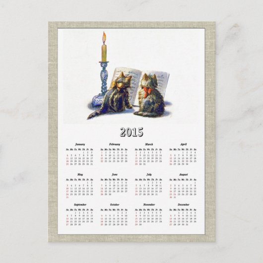  Katten 2015 Kalender II Feestdagenkaart (Voorkant)