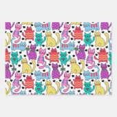Katten aan het spelen inpakpapier vel (Voorkant 3)
