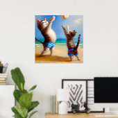 Katten aan het strand poster (Thuiskantoor)
