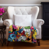 Katten Abstract Pop Art Design Fleece Deken