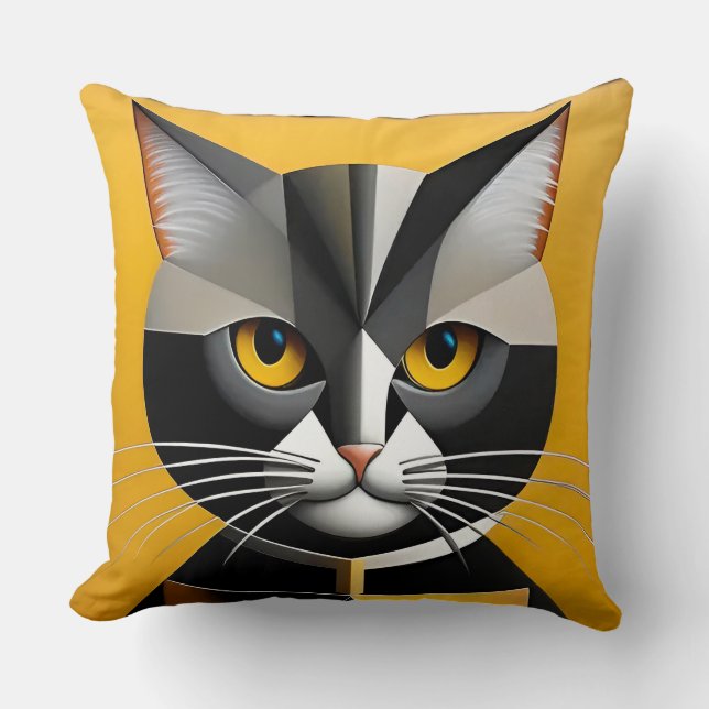 Katten Abstracte Geometrische Kunst Kussen (Voorkant)