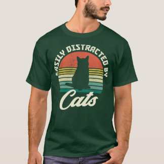 Katten Afleiding Grappig Gezegde Retro Cat T-shirt