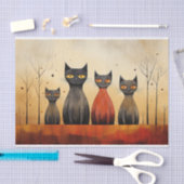 Katten alert, at-attentie, AI gegenereerd, Tissuepapier (Craft)