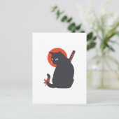 Katten als Warrior Samurai - Kies achtergrondkleur Briefkaart (Staand voorkant)