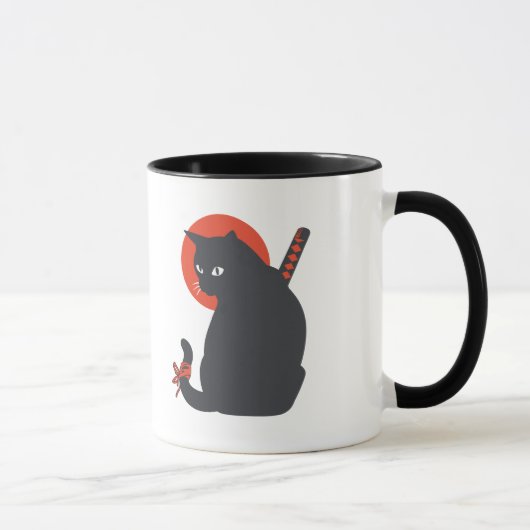 Katten als Warrior Samurai - Kies achtergrondkleur Mok (Rechts)
