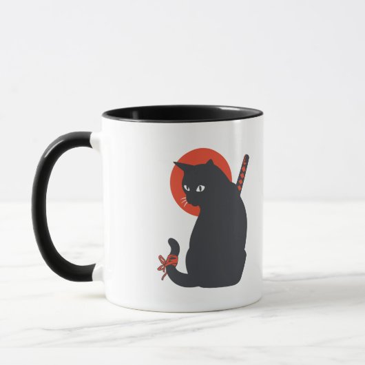 Katten als Warrior Samurai - Kies achtergrondkleur Mok (Links)