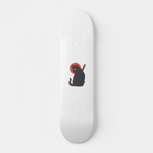 Katten als Warrior Samurai - Kies achtergrondkleur Skateboard (Voorkant)