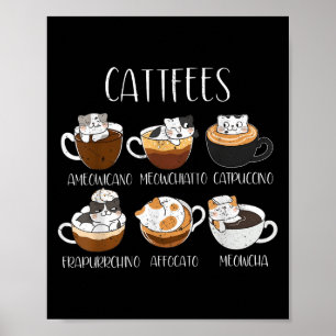 Katten & Koffieliefhebber Grappige Cafeïne Quo Poster