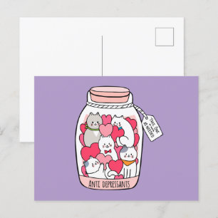 Katten Antidepressivum Grappig Kattenliefhebber Ca Briefkaart