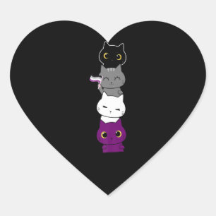 Katten Asexual Pride Cute Ace-vlag Dierschapsdekse Hart Sticker