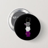 Katten Asexual Pride Cute Ace-vlag Dierschapsdekse Ronde Button 5,7 Cm (Voorkant /achterkant)