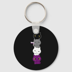 Katten Asexual Pride Cute Ace-vlag Dierschapsdekse Sleutelhanger