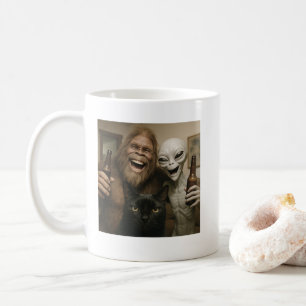 Katten Bigfoot Alien Selfie BFF Grappige Foto Met  Koffiemok