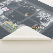 Katten bij het kerstraam sherpa deken (3/4)