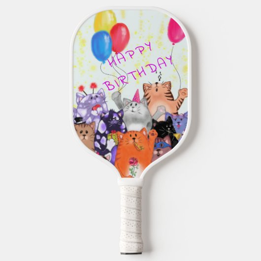 Katten Birthday Party Pickleball Paddle Gift (Voorkant)