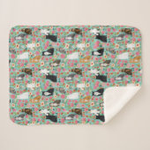 Katten  bloemenmunt sherpa deken (Voorkant (horizontaal))