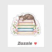 Katten, Boeken en Bloemen  Sticker (Vel)