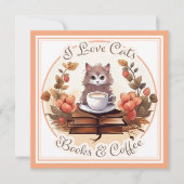 Katten Boeken en Koffieboek Club Lezen Kaart (Voorkant)