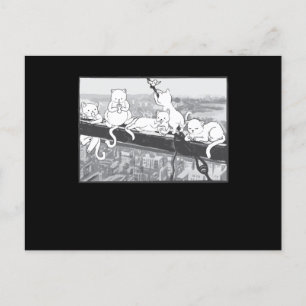 Katten bovenop een Skyscraper Lunch Parody Cats Ki Briefkaart