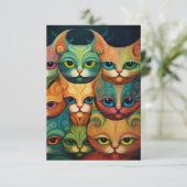 Katten bruiloft RSVP kaartje (Staand voorkant)