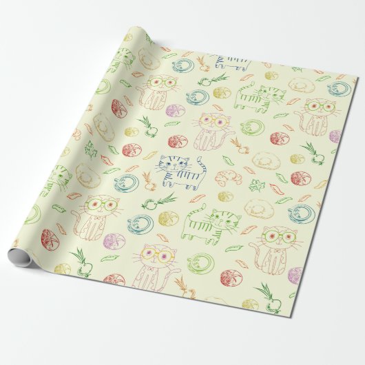 Katten Cadeaupapier (Uitgerold)