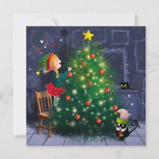 Katten Chaos Kerstmis Bedankkaart