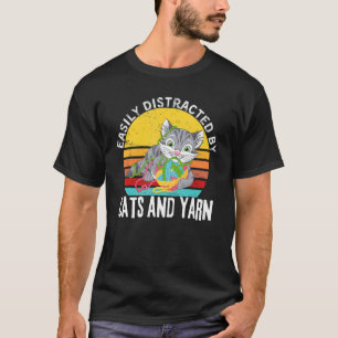 Katten Citeren Easily Afgelenkt Door Katten En Gar T-shirt