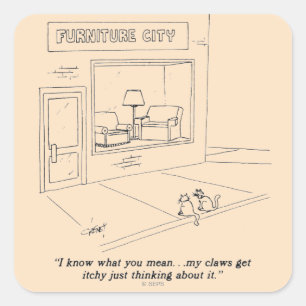 Katten Claeys Meubilair Vierkante Sticker