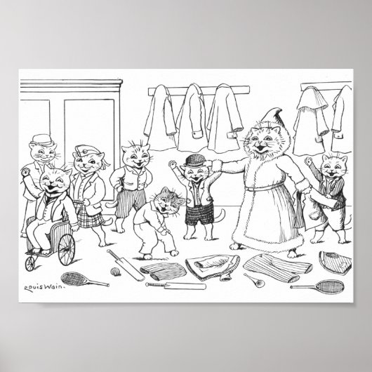 Katten (Coloring Afbeelding), Louis Wain Poster (Voorkant)
