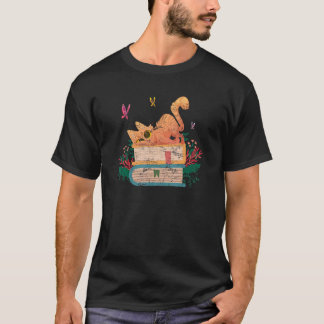 Katten Cute Boek Plant Bloem Boek Kat Kitty Kitt T-shirt