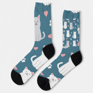 Katten Cute Patroon Achtergrond Sokken