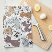 Katten dagelijks leven theedoek (Quarter Fold)