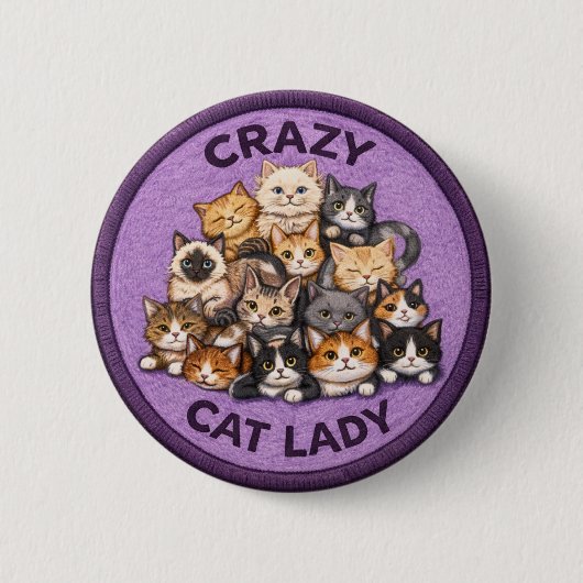 Katten Dame Ronde Button 5,7 Cm (Voorkant)