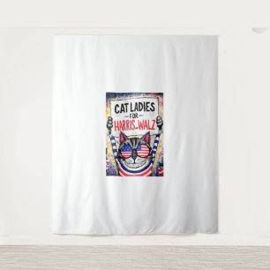 Katten Dames voor Harris Walz Wandkleed