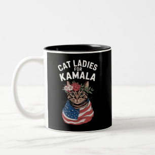 Katten Dames Voor Kamala Katten Dame Harris Verkie Tweekleurige Koffiemok