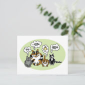 Katten denken briefkaart (Staand voorkant)