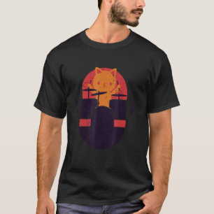 Katten die drums spelen, grappige drumstel drummer t-shirt