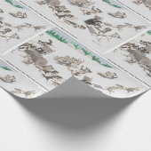 katten die een Yule Log en sledding naar huis bre Cadeaupapier (Hoek)