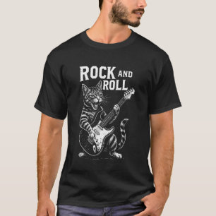 Katten die gitaar spelen Rock and Roll Funny muzie T-shirt