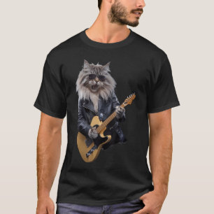 Katten die gitaar spelen Rockster Rock And Roll vo T-shirt