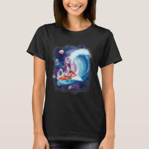 Katten die helm dragen surfen op pizza surfplank g t-shirt