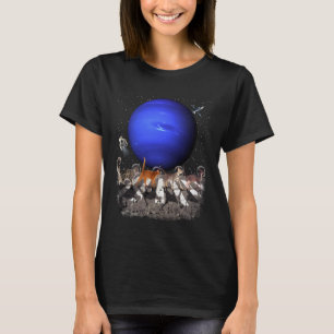 Katten die in de ruimte lopen Kat Astronaut Neptun T-shirt