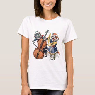 Katten die kerstmuziek in de sneeuw spelen t-shirt